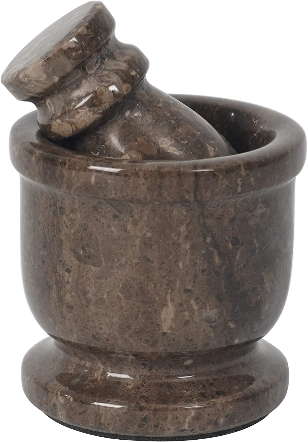 MARBLISS Radicaln Mortar & Pestle Set - Palm Size 2.5'' Portable Handmade Marble | Kitchen Accessories for Indian Spices Seasonings Set, Altar Supplies Grinding (Grey Oceanic) image number 5