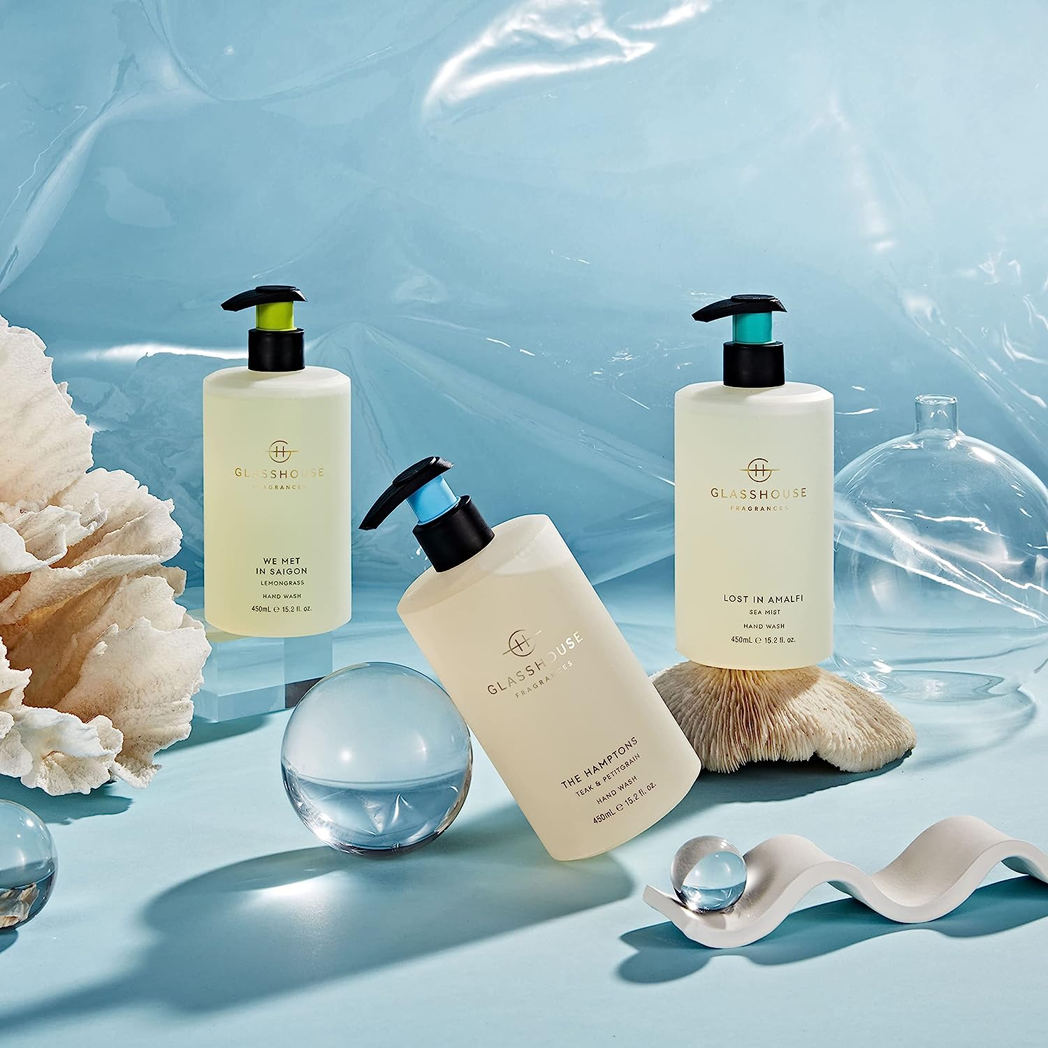 Glasshouse Fragrance Marseille Memoir Hand Cream and Hand Wash Set, 550 Ml (100 + 450 Ml)