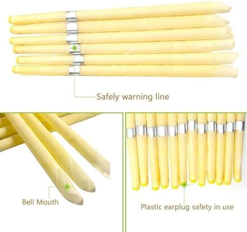 MQFORU 20 Pcs Ear Candles Natural Beeswax Ear Candles Ear Wax Remover with Protective Discs and Cotton Swab image number 4