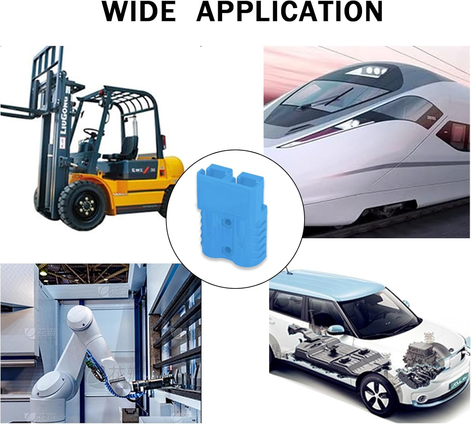 2 Sets 175A Wire Harness Plug Kit Plug Connectors Compatible with Anderson Battery Power Connectors Plug Wire Connectors Quick Connect Disconnect for Car Bike Motors (Blue) image number 3