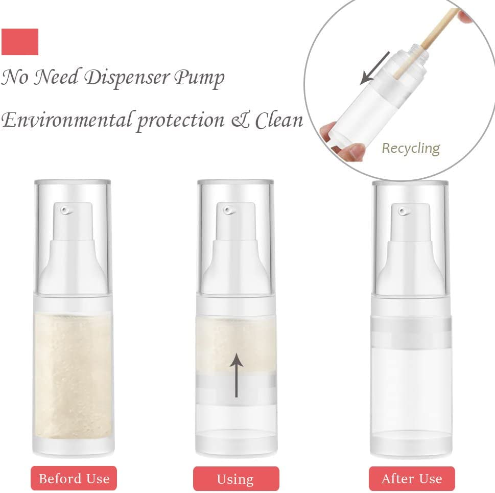 3Pcs 20Ml Sterile Airless Pump Bottle with Funnel Easy to Carry and Fill Matte Lotion Bottles for Travel