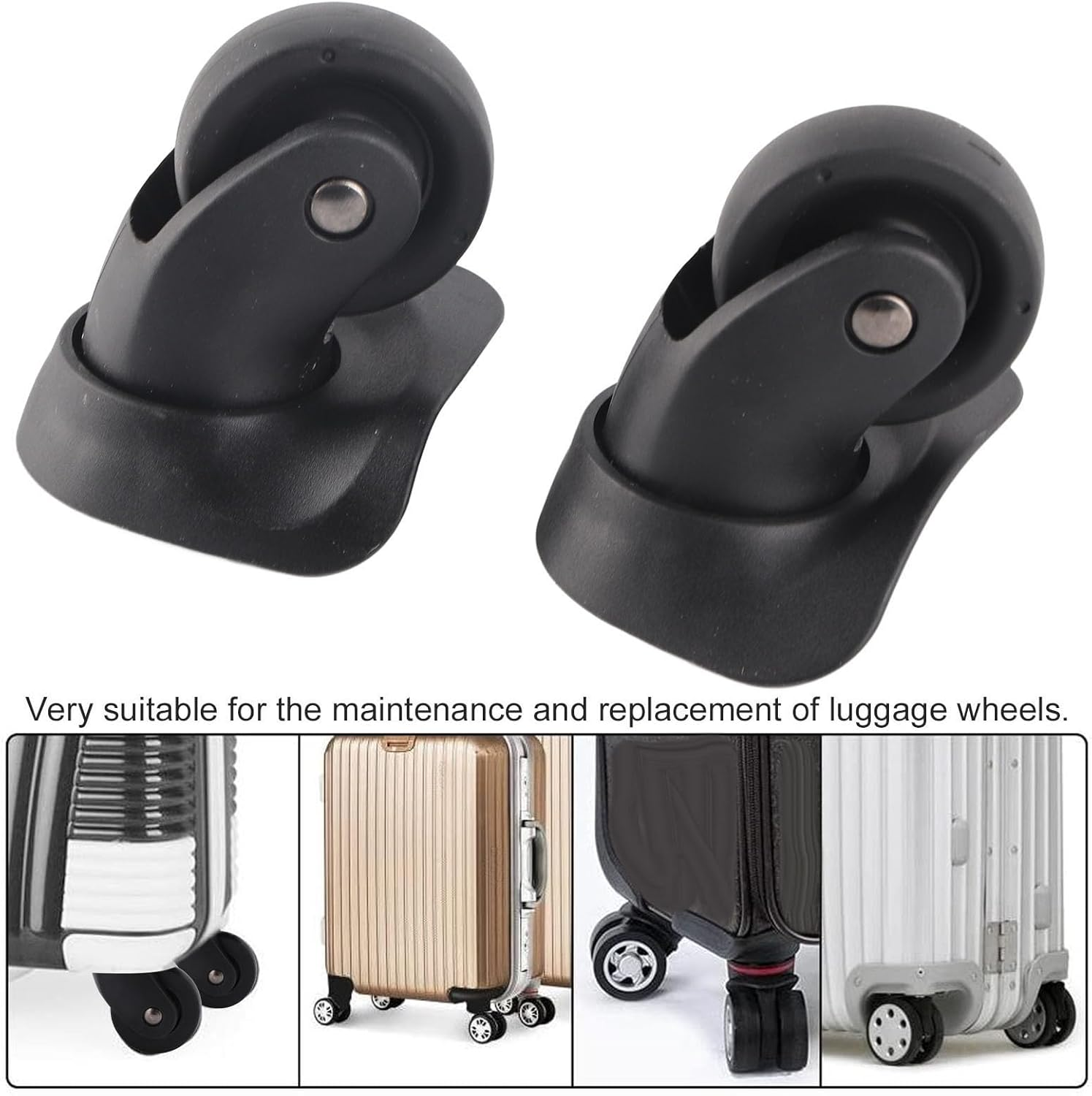 1 Pair A35 Luggage Mute Replacement Wheel, Suitcase Replacement Wheels, Swivel Suitcase Luggage Casters, Suitcase Trolley Wheel for Travel Suitcase Replacement image number 5