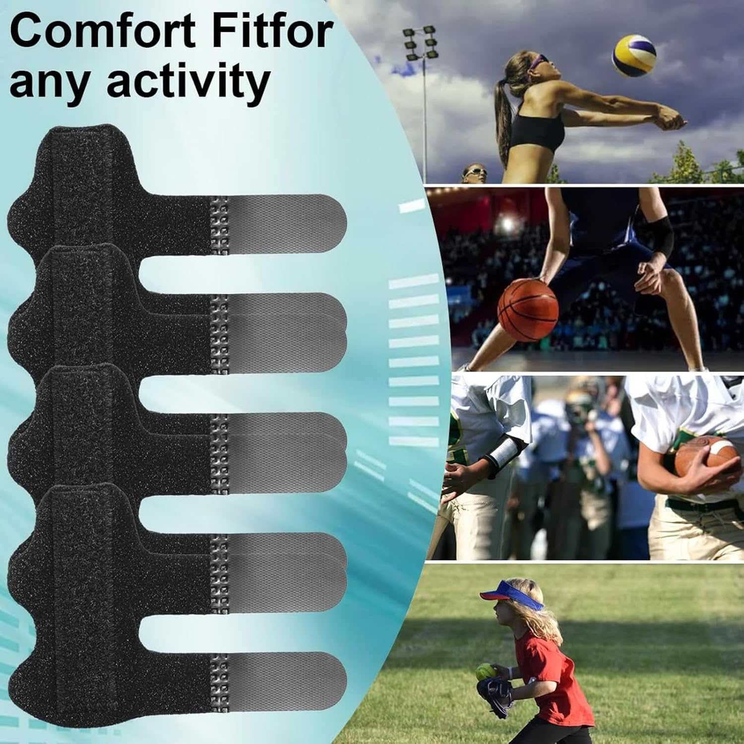 4-Pack Finger Splint，Adjustable Finger Brace for Joint Pain Relief,Applicable to Stability for Daily Finger Tasks. image number 3