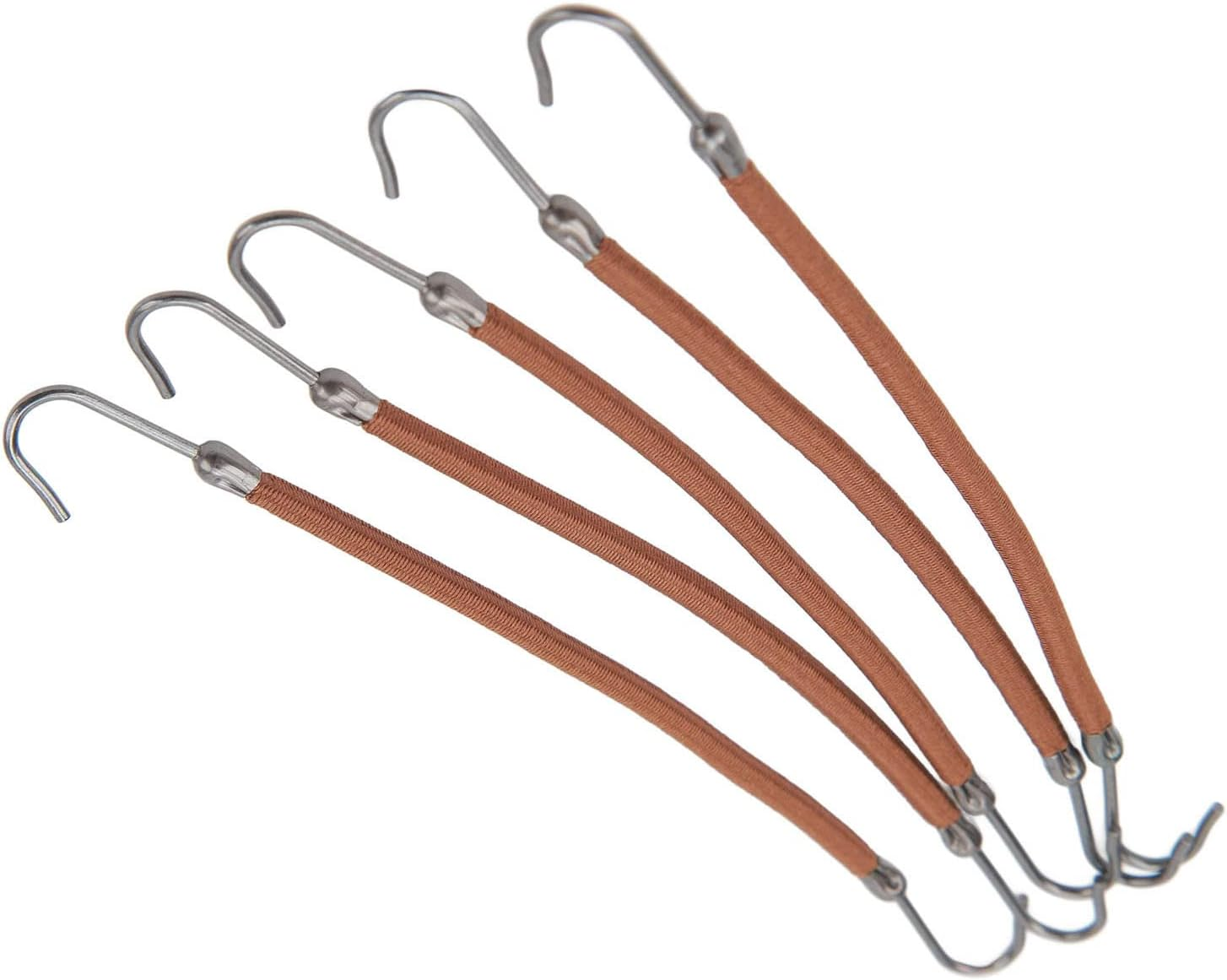 Hair Tie Hook, 10Pcs Professional Elastic Style Ponytail Holder Hook Safe for Women for Office Work (Brown)