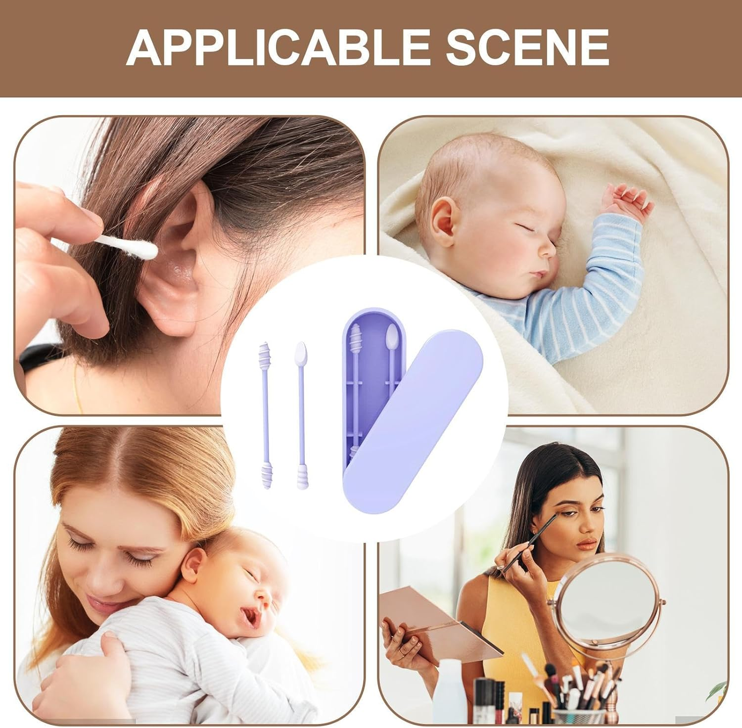 Ear Cleaner Stick | Cotton Swabs, Reusable for Ears | BPA Safe Extra Soft Kids Safety Swabs with Thin Tips, Silicone Toddler image number 2