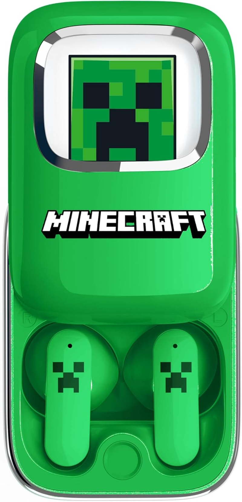 OTL Technologies MC1316 Minecraft Creeper Slide TWS Earphones with LED Light up Charging Case - Green image number 4