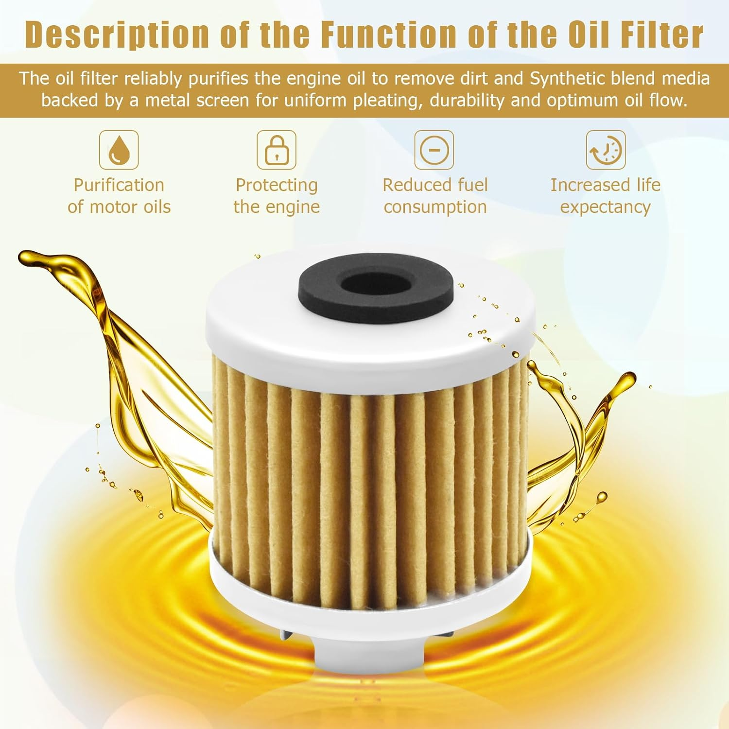 Wai Danie 5 Pcs Oil Filters Compatible with YX 150Cc 160Cc Zongshen 155Cc ZS155 Engine Pit Bike Motorcycle 15412-HB6-003 Fit Zongshen ZS190 image number 2