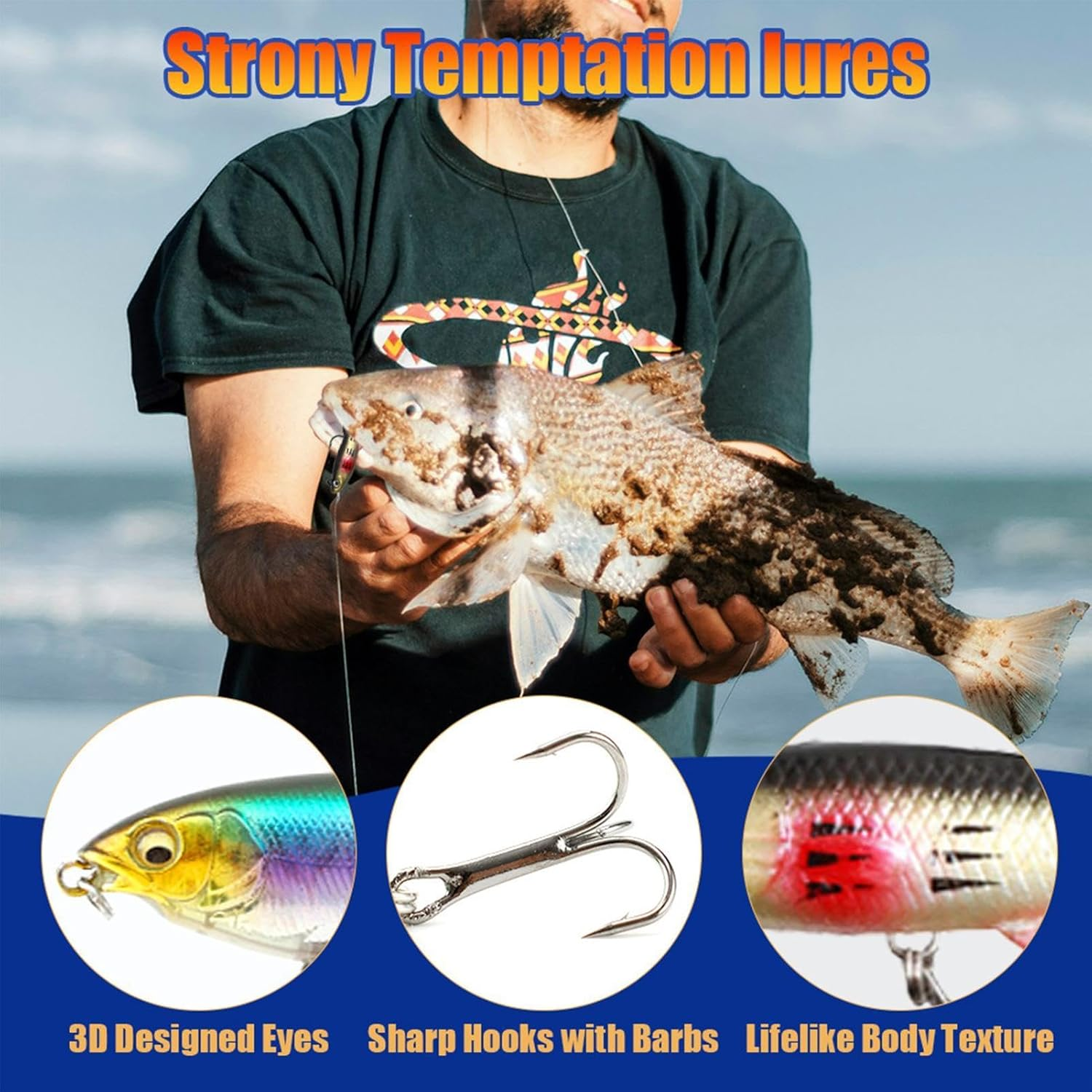 Fishing Lure Advent Calendar | Christmas Fishing Advent Calendar | 24 Days Christmas Countdown Calendar Fishing Lures Set | Fishing Tackle Advent Calendar 2024 for Men Teen Boys image number 1