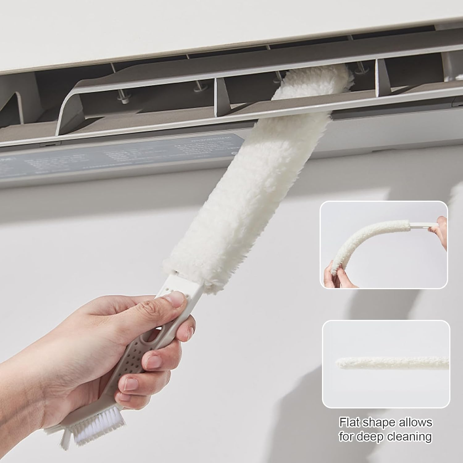 Air Conditioner Cleaning Kit with 4 Replaceable Microfibre Brush Cloths - No Disassembly Required Mini Split & Window AC Cleaner Tool, under Fridge Cleaning Kit for Appliances, Eco-Friendly Design image number 2