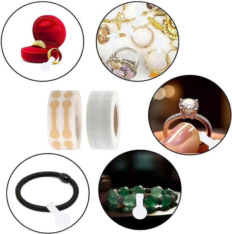 4 Rolls Jewelry Price Tags Stickers,Round Jewelry Price Tag Stickers Short Dumbbell Self Adhesive Blank Tags Labels,Jewelry Price Tags Stickers Blank Jewelry Tags for Earring Necklace Bracelet (Brown)