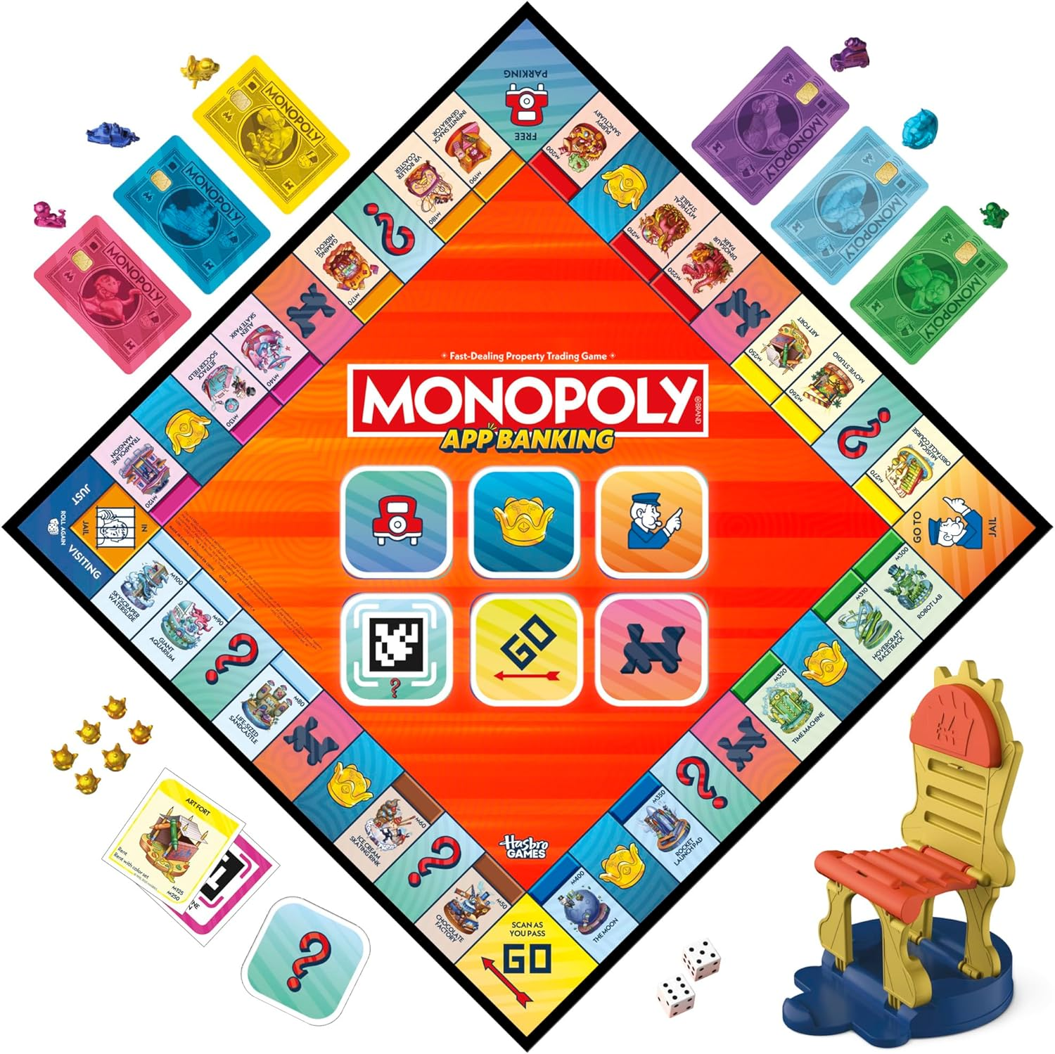 Monopoly App Banking Board Game | App-Enabled Monopoly Game | Links to Smart Devices | Ages 8+ | 2 to 6 Players | 45 Mins. | Family Games for Kids image number 6