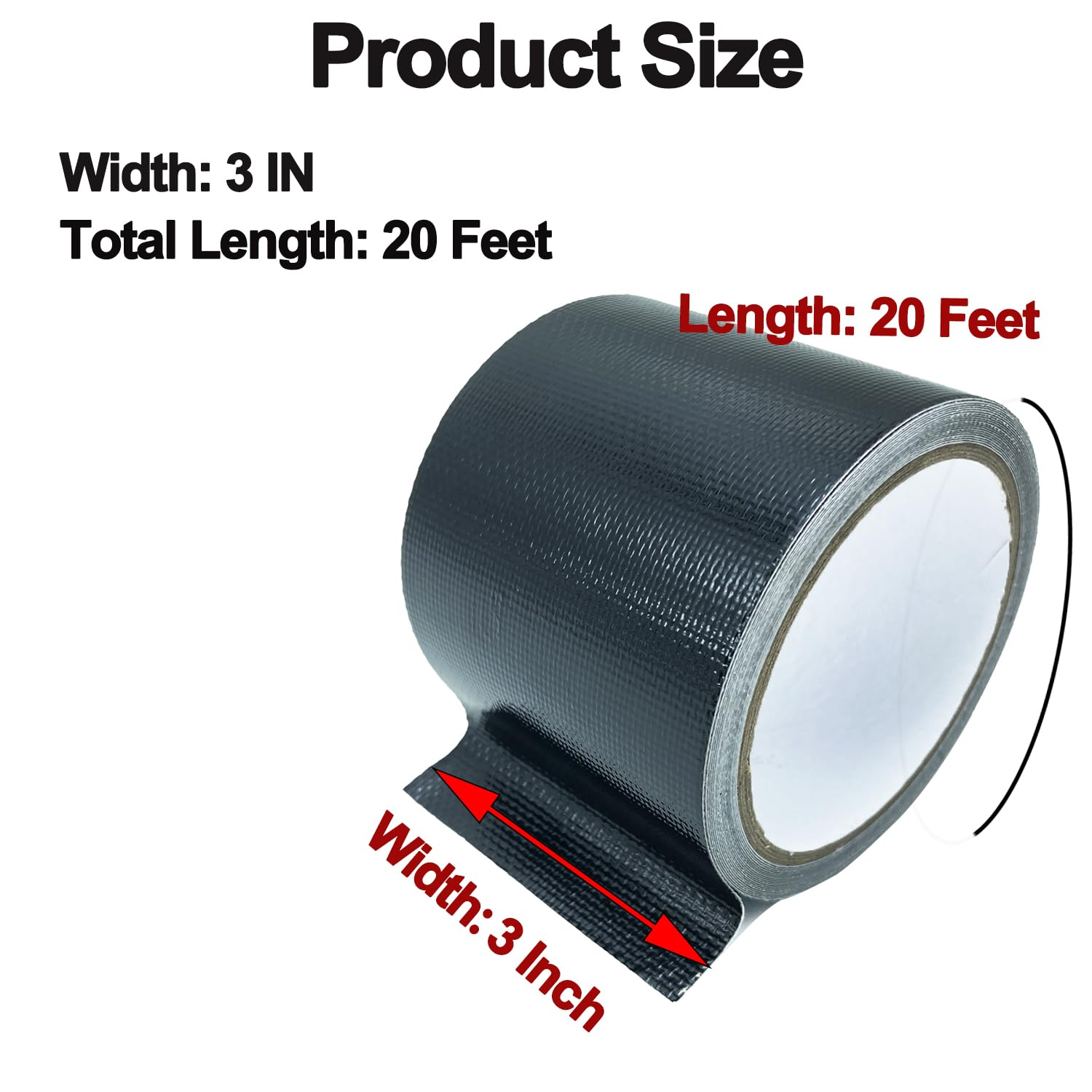 KAIHENG Awning Repair Tape Waterproof, Heavy Duty Outdoor Repair Tape for Tarp, Canvas, Tent, Boat Covers, Canopy, Sail Tape, Tent Repair Kit, Uvproof and Heat-Resistant, Black&hellip; image number 5