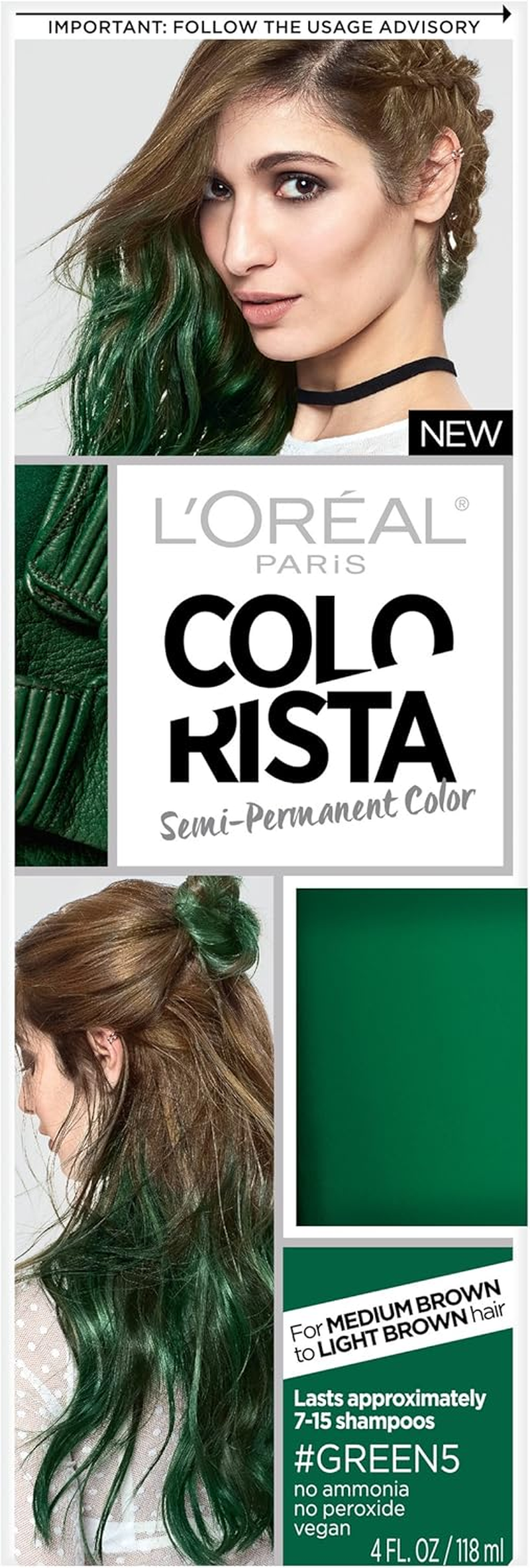 L&rsquo;Or&eacute;al Paris Colorista Semi-Permanent Hair Color for Brunette Hair, Midnight Blue