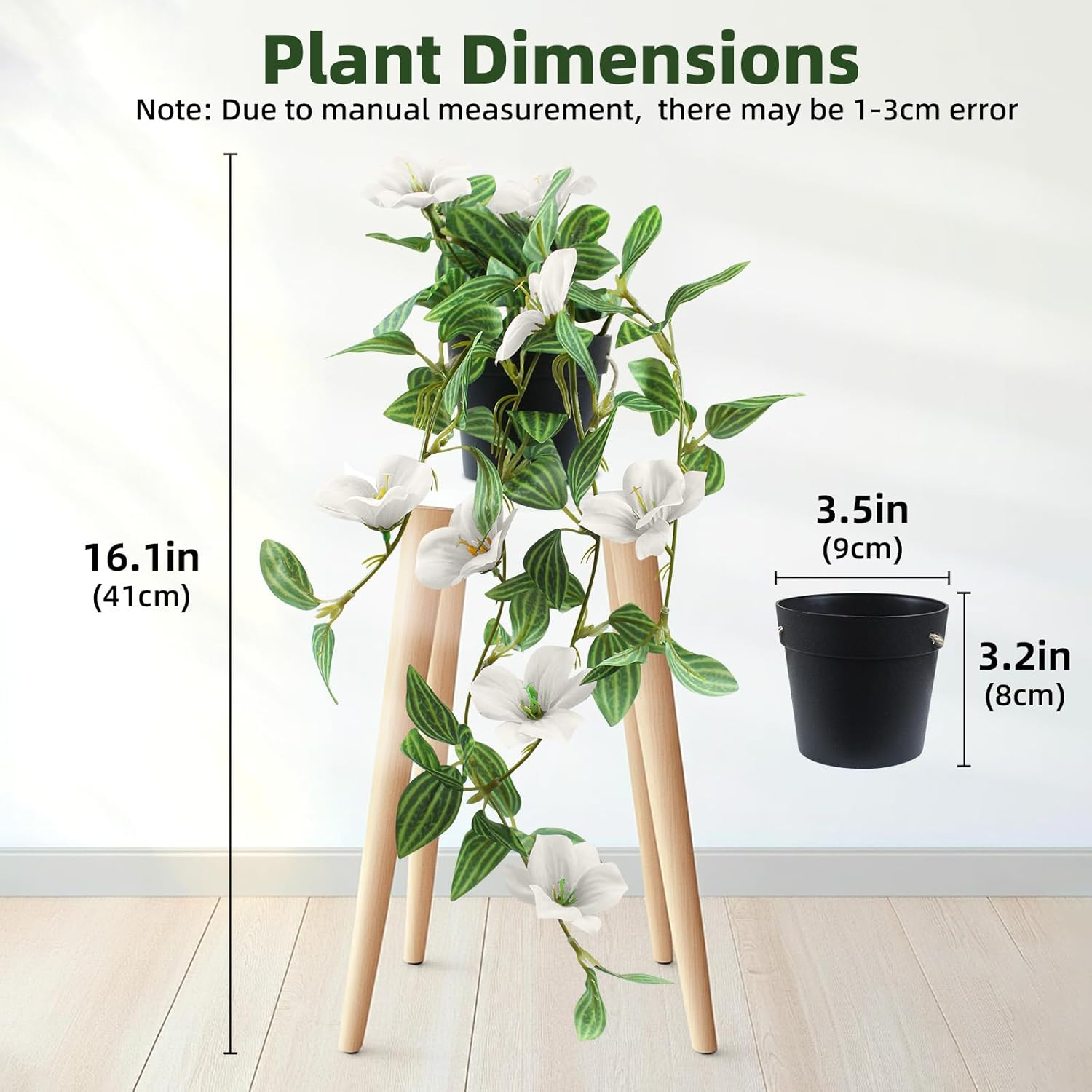 Vnezakl Artificial Ivy Hanging Plant with Flowers 3D Realistic Faux Greenery Fake Ivy Leaves UV Resistant Textured Floral Vine for Indoor Outdoor Wall Garden Home Decor - White image number 5