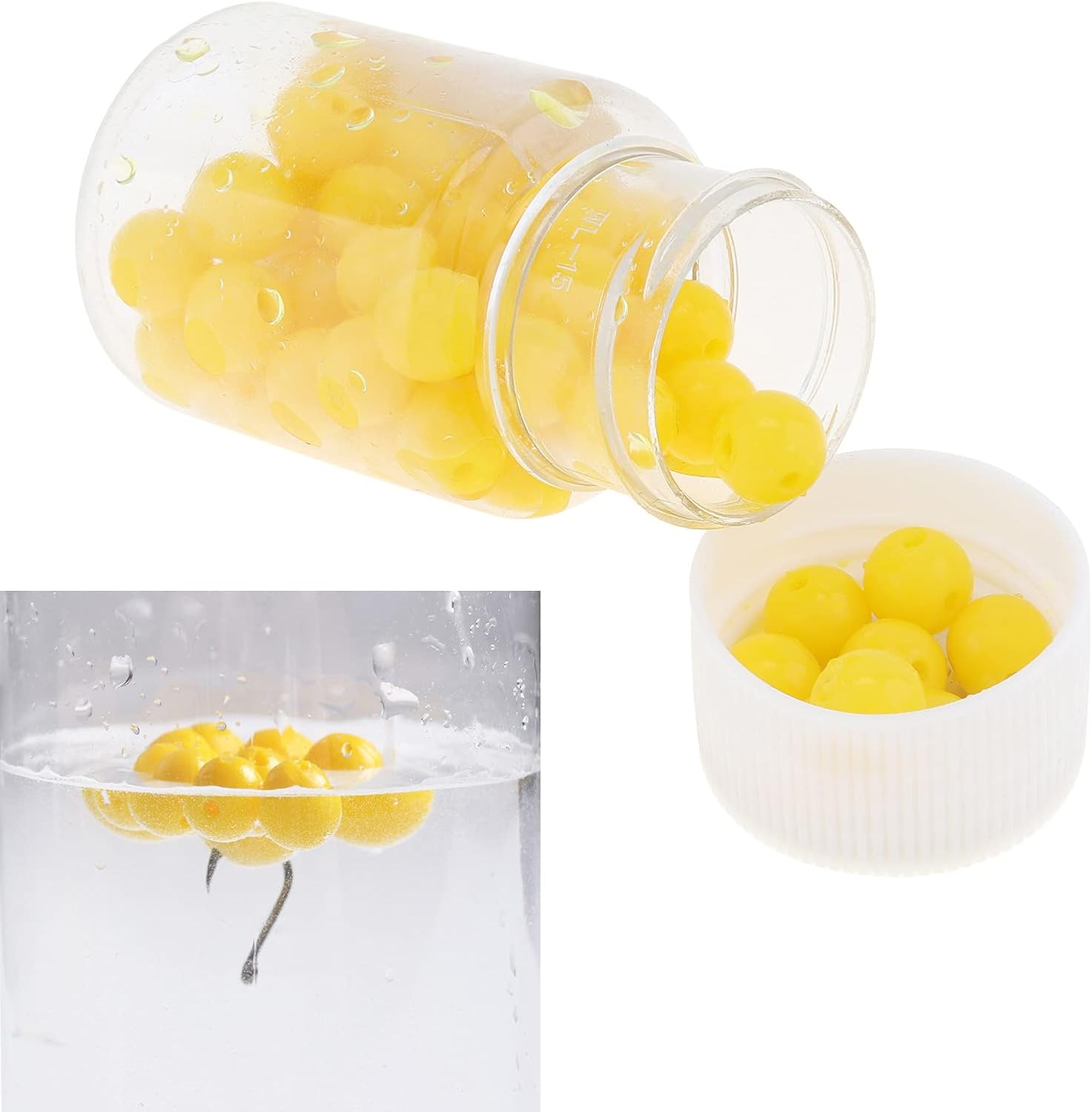 Origlam 60Pcs 8Mm Fake Corn Soft Baits Simulation Carp Fishing Lures Floating Baits, Corn Carp Trout Fishing Tackle Fake Imitation Bait with Nice Scent image number 5