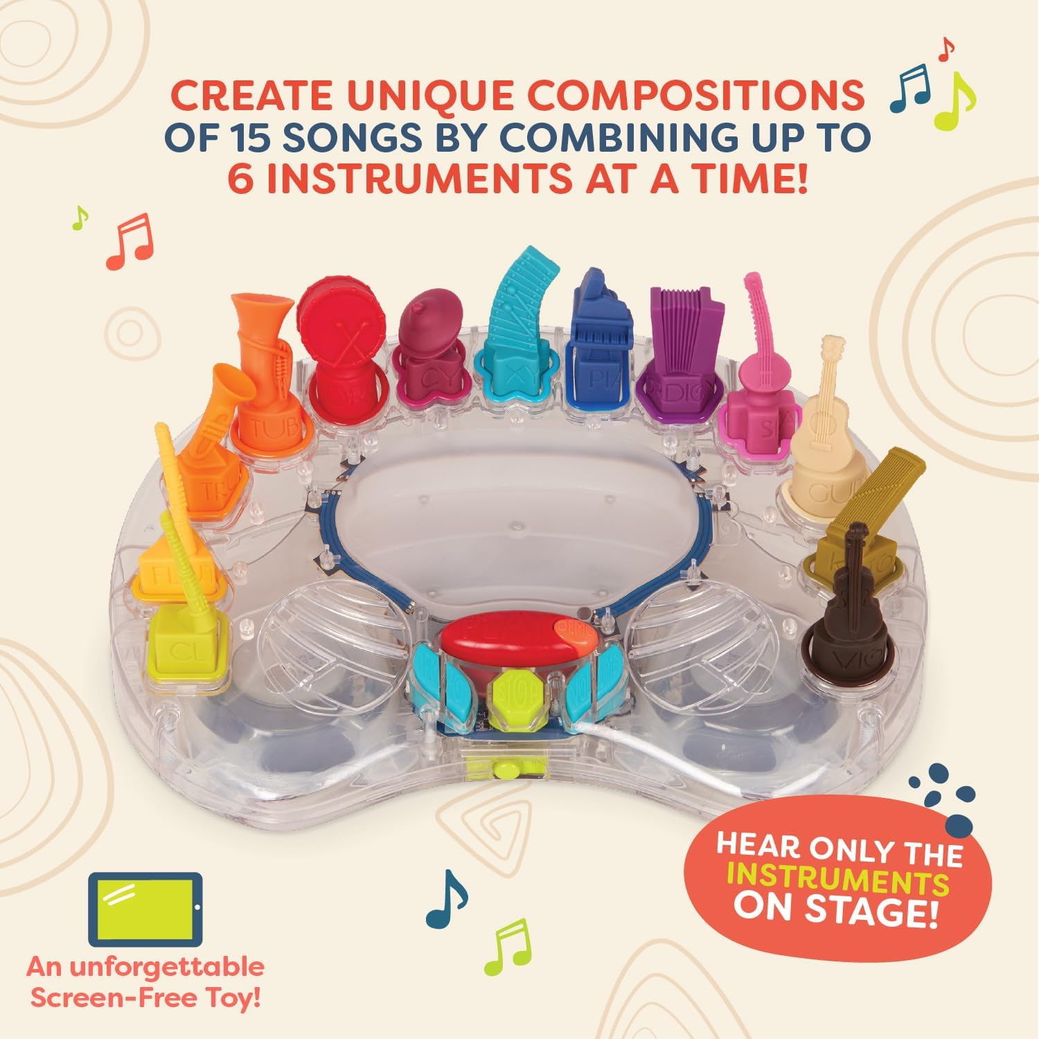 B. Toys &ndash; B. Symphony Musical Toy Orchestra for 3+ Years &ndash; 13 Musical Instruments for Classical Music for Babies and Toddlers &ndash; Interactive Kids Music Toys with Lights and 15 Songs image number 4