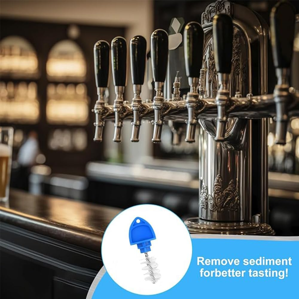 20 PCS Beer Tap Plug Brushes, Blue, Plastic & Stainless Steel, Beer Faucet Cleaner, Restaurant & Home Use image number 3