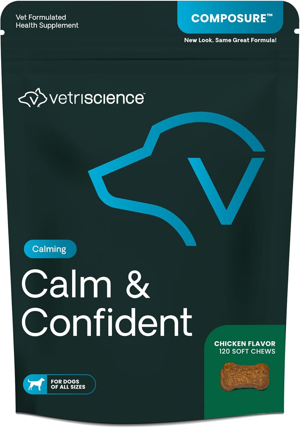 Vetriscience Laboratories Composure, Calming Support for Dogs, Naturally Sourced Chews to Provide Anxiety Relief for Anxious & Nervous Dogs.120 Bite Sized Chews image number 6