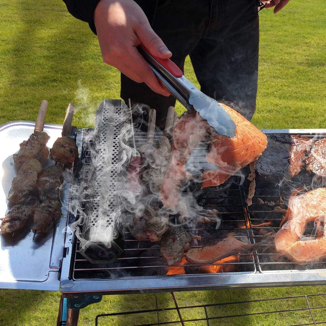 Smoke Tube 12" Smoker Tube for Pellet Grill 2 Pack Cold/Hot Smoking Generator for BBQ Stainless Steel Wood Pellet Tube Smoker Fit Electric Gas Charcoal Grill image number 1