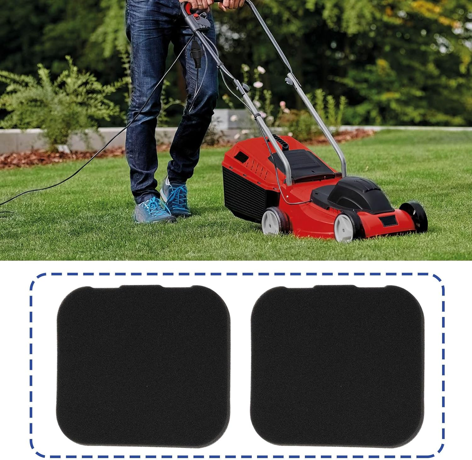 4 Pcs Lawn Mower Engine Air Filter Set Compatible with ARNOLD ST 140 OHV image number 1