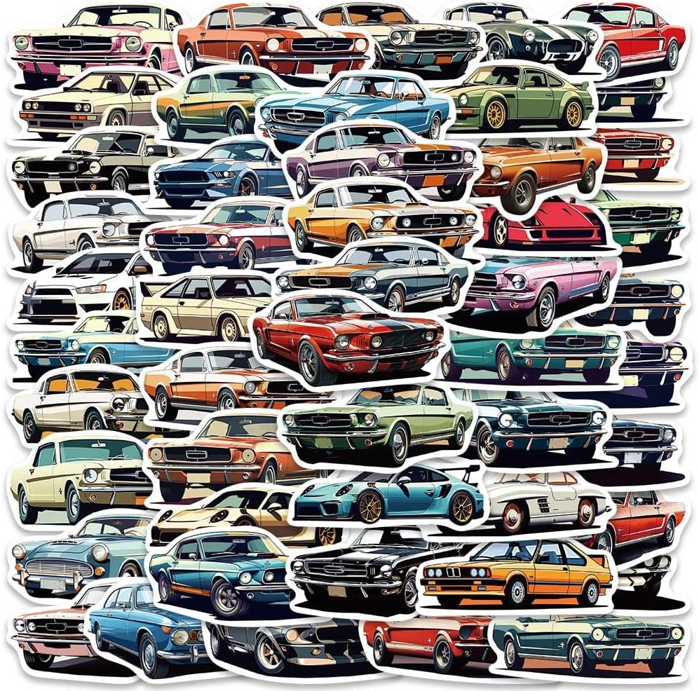 Pack of 50 Harley Motorcycle Stickers for Water Bottles Mobile Phone Case Tour Luggage Helmet Boot Car Bumper Planner Bicycle Protective Helmet Vinyl Motor Brands Stickers for Teenagers Men Adults