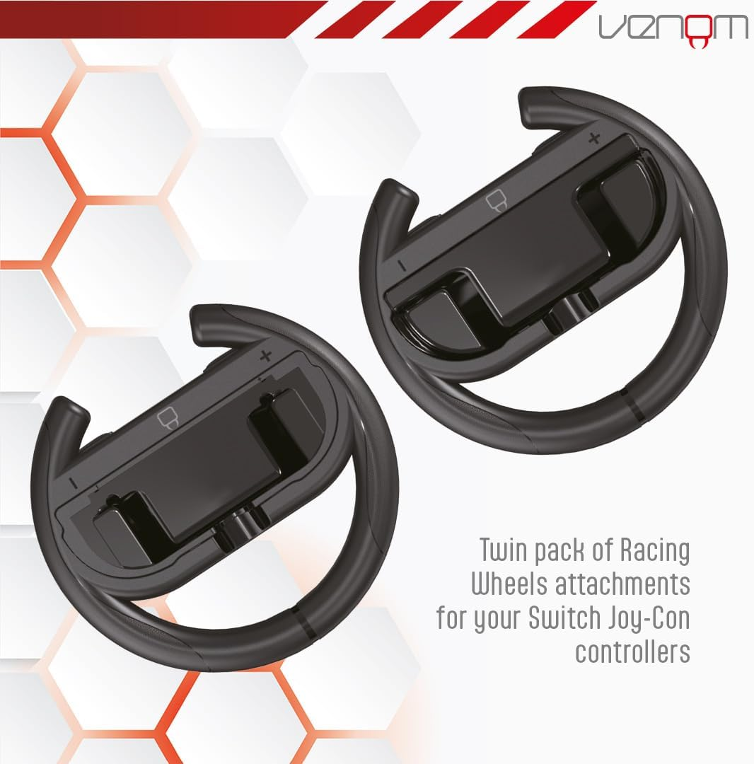 Venom Switch 2 Steering Wheel Twin Pack for Mario Kart World (Nintendo Switch 2) image number 1