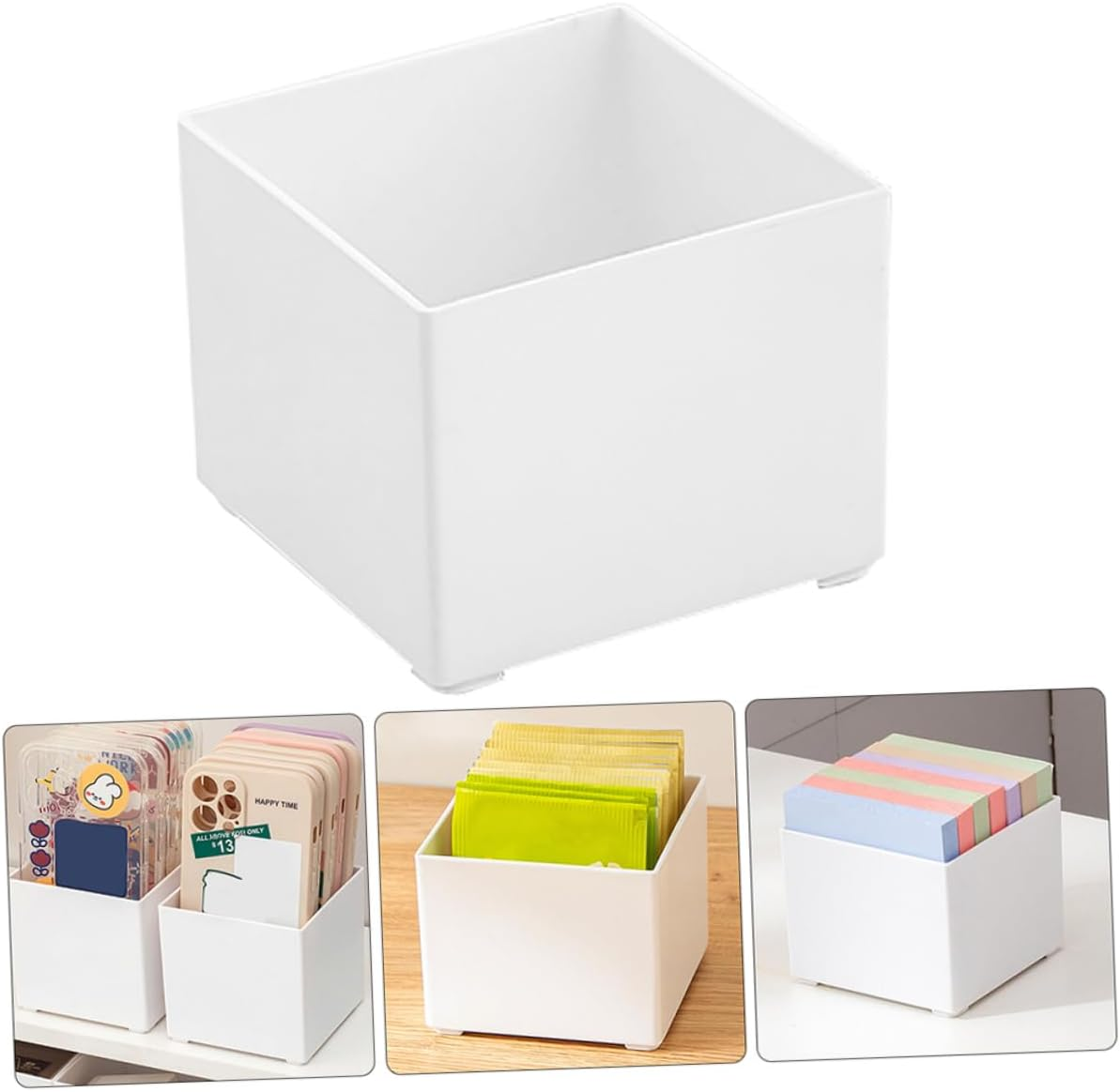 Hohopeti Desktop Memo Pad Holder Organizer Note Storage Box for Office Multi-Functional Memo and Pen Holder Desktop Accessory for Efficient Workspace Management image number 6