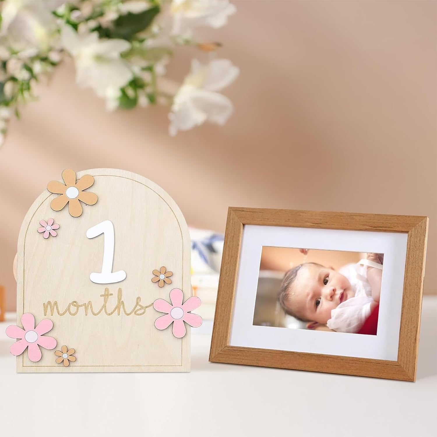 Monthly Cards Baby 1-12 Months, Milestones Baby, Baby Milestone Cards, Double-Sided Stickers with Holder, Milestone Cards for Monthly Photos, Baby Room Decoration, Baby Bottle Boxes image number 6
