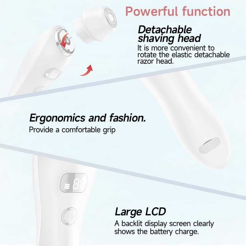 Haokry Electric Razor for Women, Silk Glide Epilator for Painless Hair Removal, 3-In-1 Lady Shaver for Legs, Face, Bikini, Rechargeable Wet and Dry Use (White) image number 1