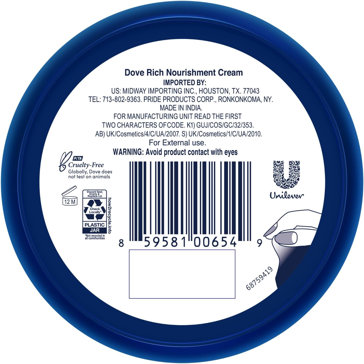 Dove Intensive Nourishing Care Cream 75 Ml image number 1