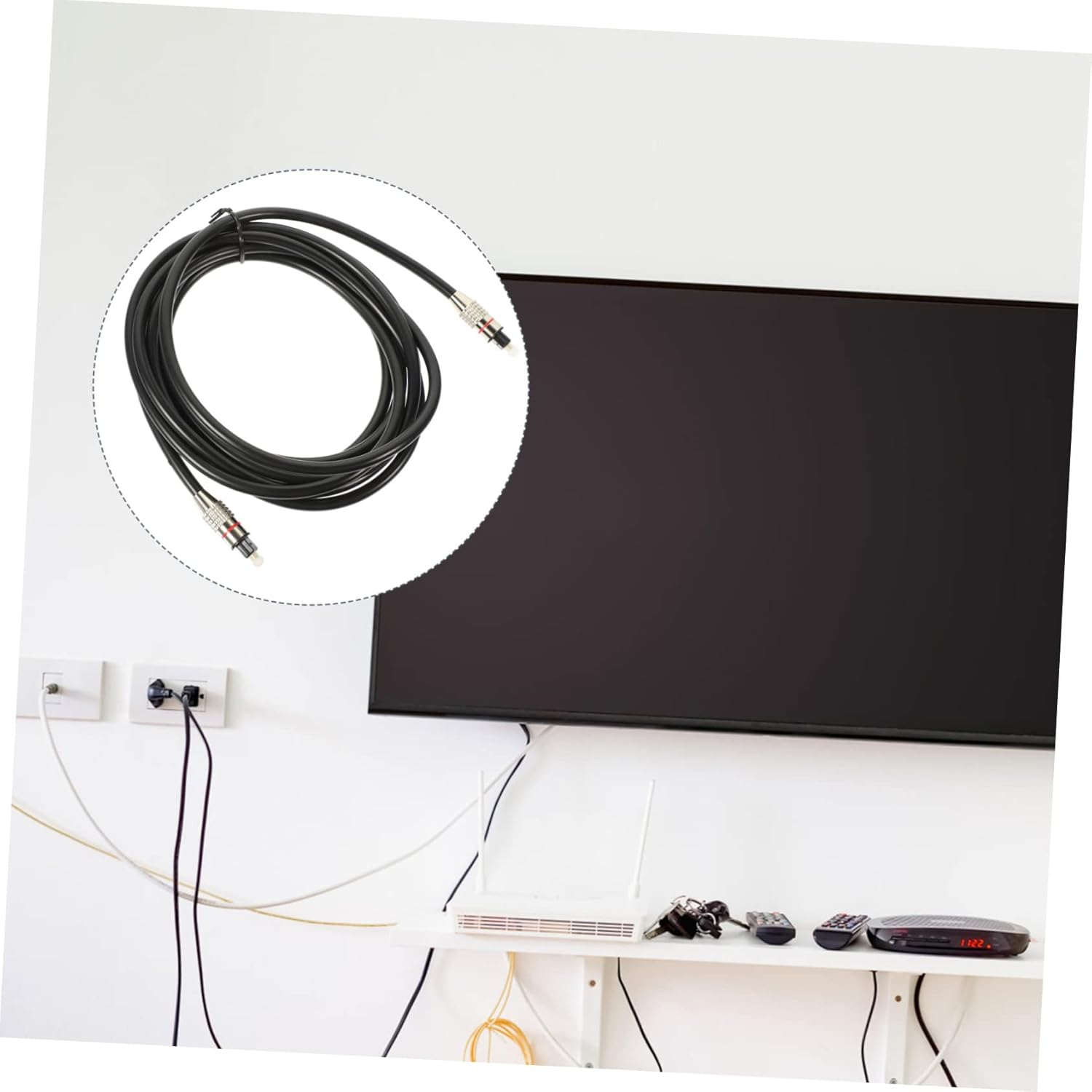 KICHOUSE 3M Optical Audio Cable Fiber Male to Male Cord Digital Optical Audio Cable for Home Theater