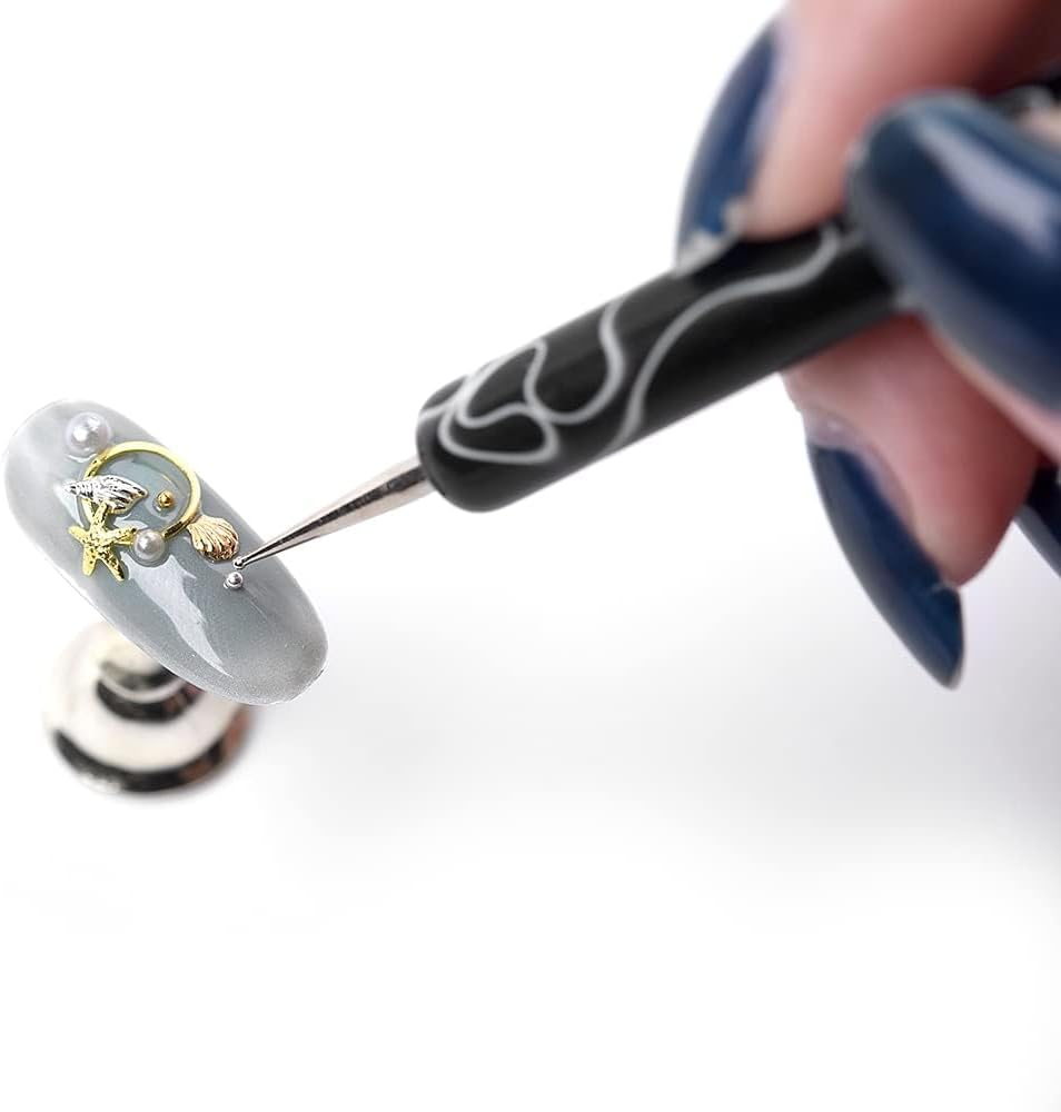 Rolabling 5Pcs Dotting Tools Nail Art Double-Ended Nail Dotting Tool Embossing Stylus Manicure Tools Nail Design, Painting, Sculpting & DIY Decorations Nail Art Tool (Black) image number 5