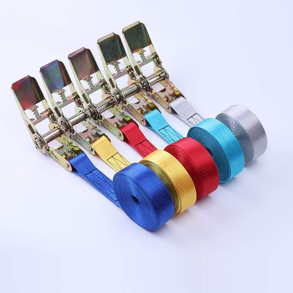 25Mm*7M Ratchet Tie down Strap with Metal Buckle Heavy Duty Tensioning Belt 800KG Yellow image number 2