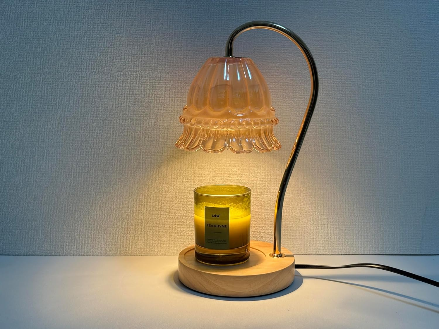 Candle Warmer Lamp with Timer，Vintage Bedroom Home Decor Warmer，Brightness Adjustable for Jar Scented Wax Melts with 2 Bulbs