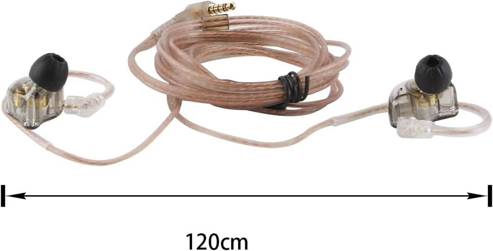 Laroal in Ear Monitors for Musicians, IEM Earbuds, Earphones with Deep Bass, Driver, over Ear Headset for Musicians Stage (Clear Grey with Microphone) image number 3