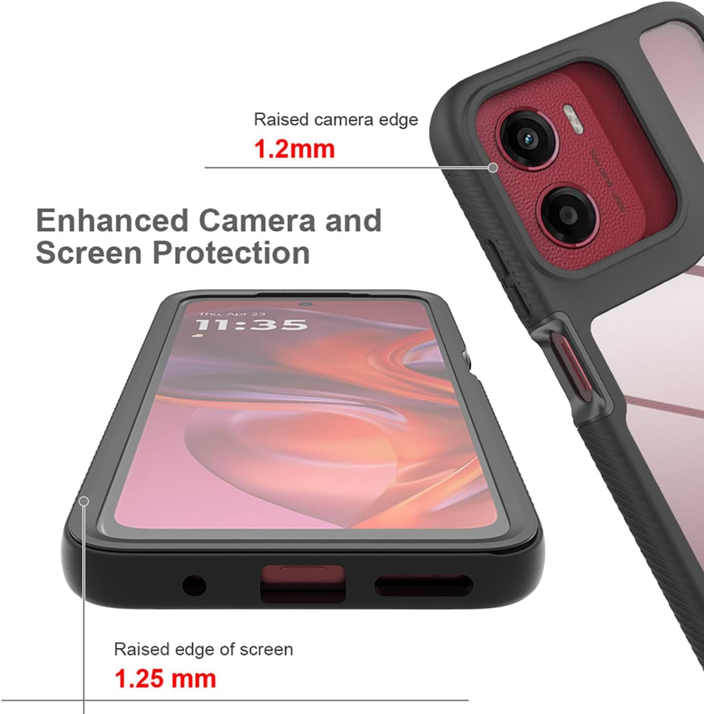 ILING Trasparente Case for Motorola Moto E15/MOTO G05/MOTO G15/MOTO G15 Power, 360&deg; Full Body Protection Cover with Built-In Screen Protector, Shockproof Hard PC + Silicone TPU Case Cover,Light Purple image number 3