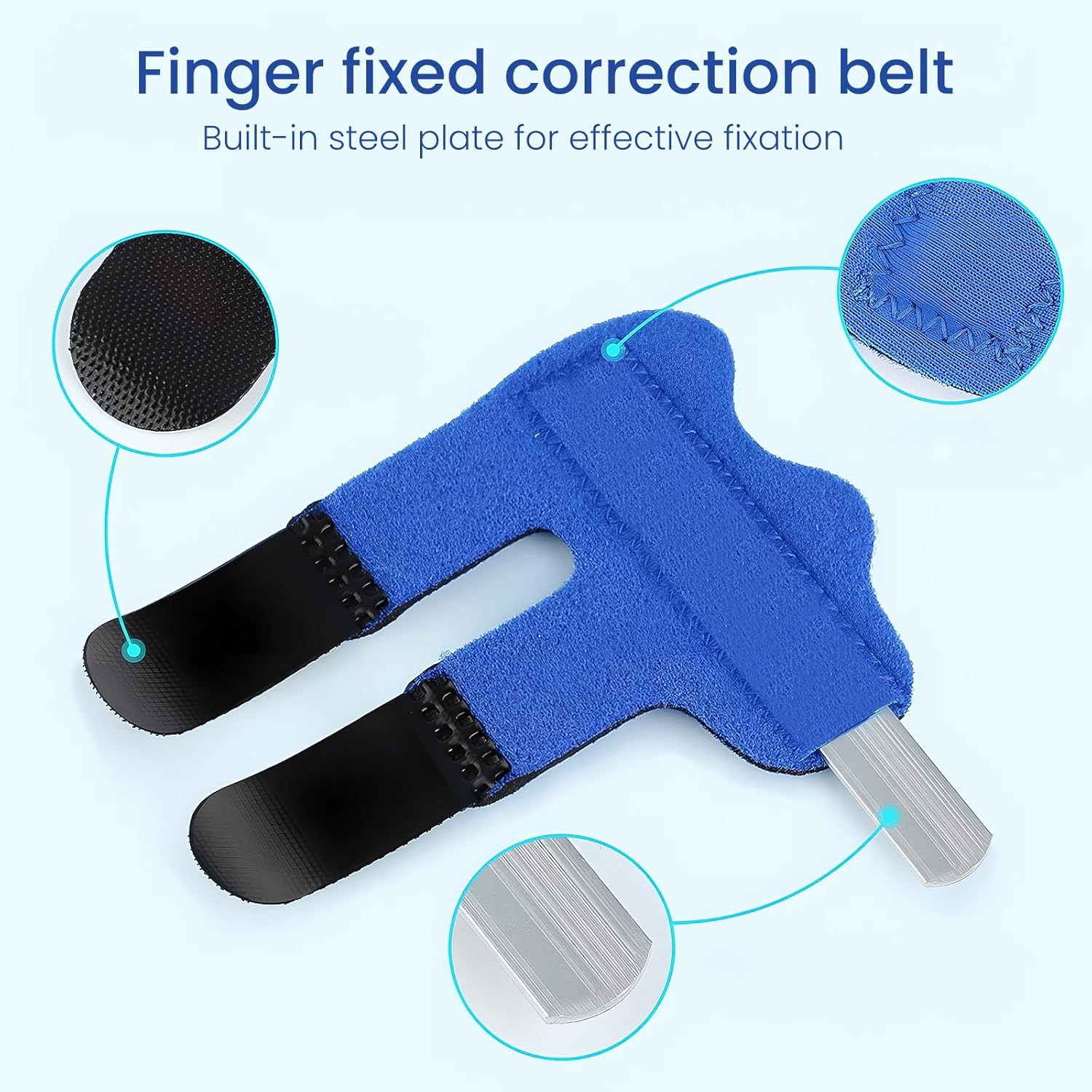 3 Pcs Finger Splints, Adjustable Trigger Finger Splint Breathable Finger Straightener for Bent Fingers Mallet Finger Splint for Broken Pinky Little Middle Thumb Finger image number 1