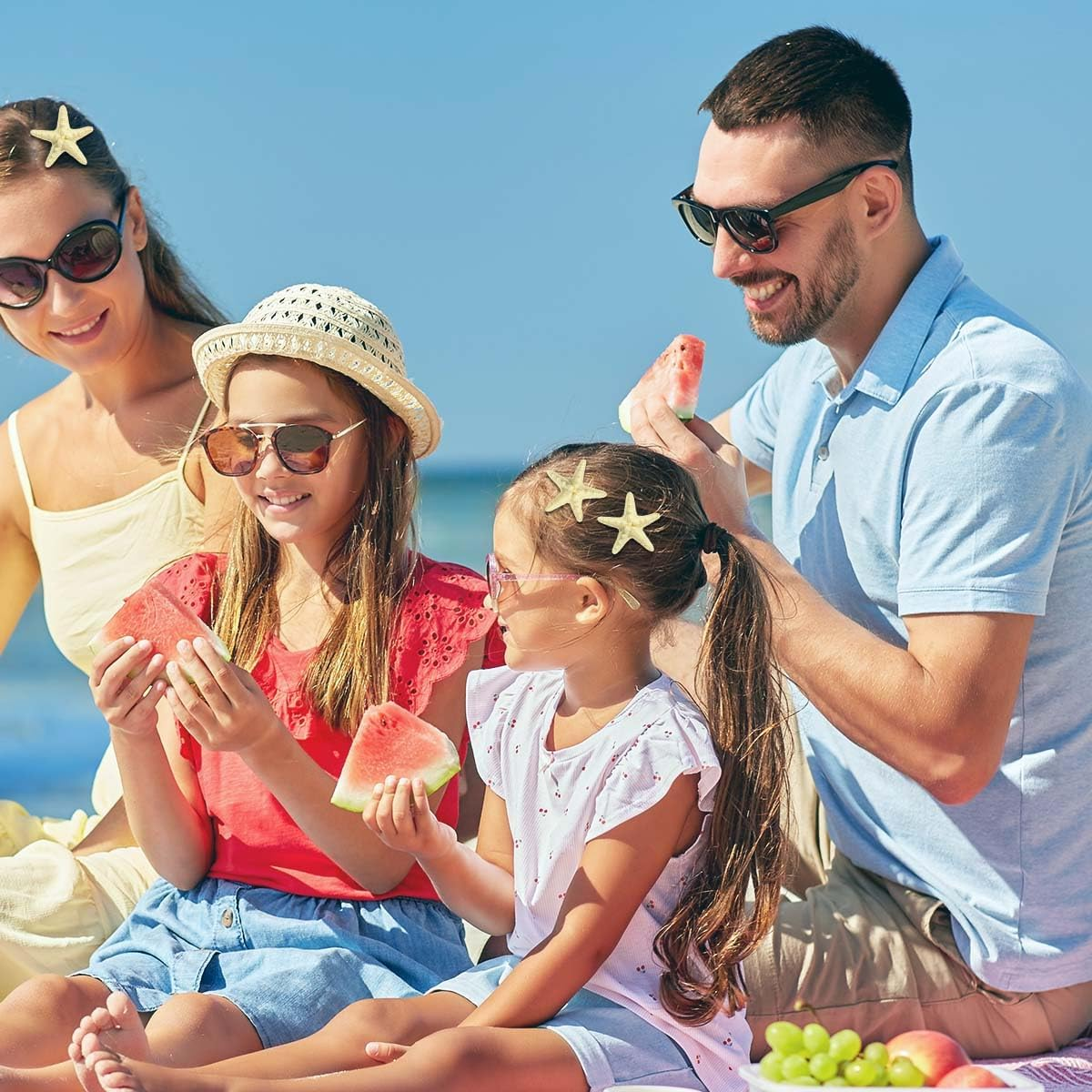 2 Pcs Starfish Hair Clip Resin Beach Sea Star Hair Pins Mermaid Hair Clips Accessories for Women and Girls image number 6