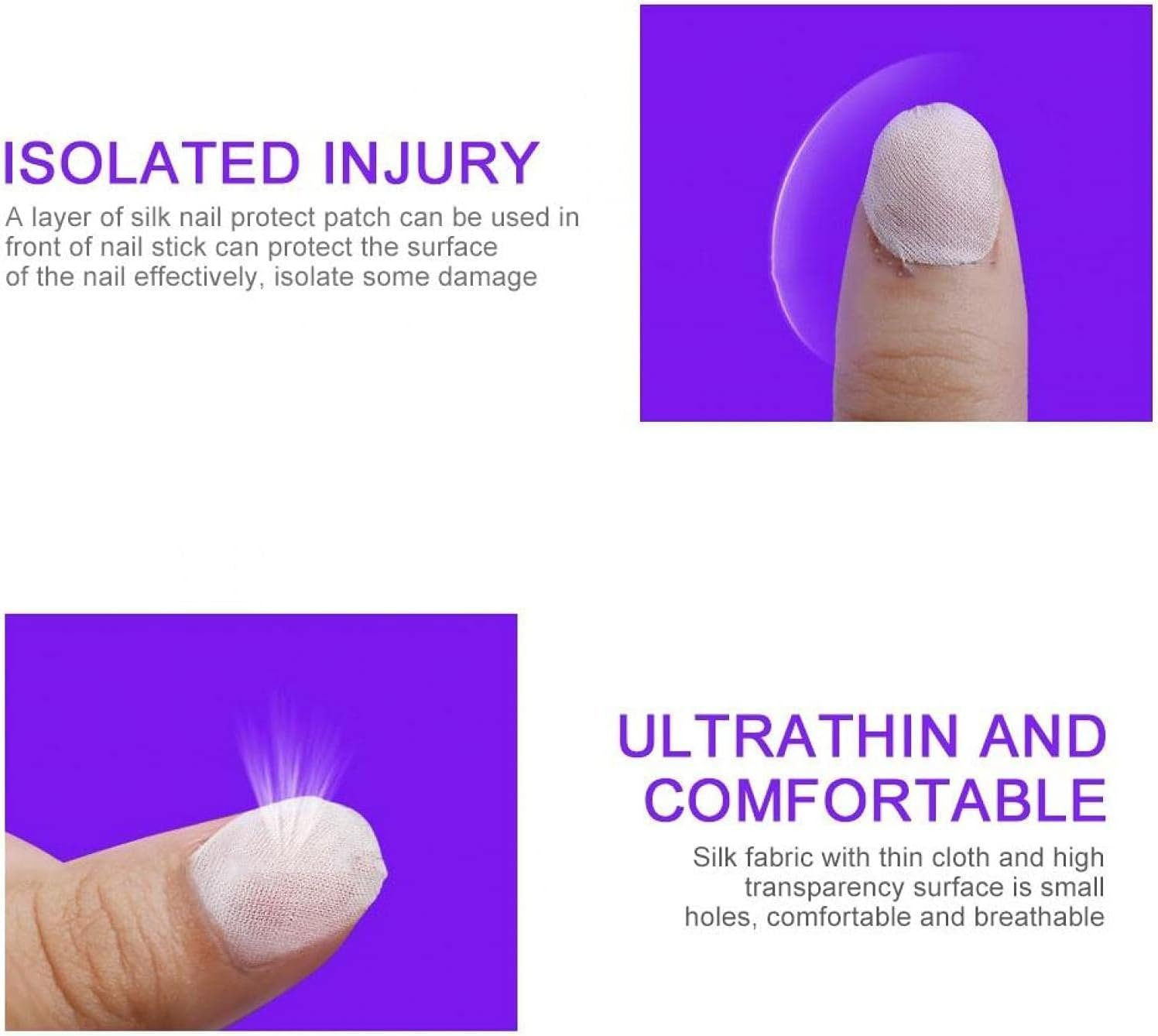 WADY Adhesive Silk Nail Wrap Rein, Silk Wrap for Nails, Nail Sticker for Ce Nail Protector Stickers Gel Nail Tool Waterproof Breathable False Nail Tips image number 2