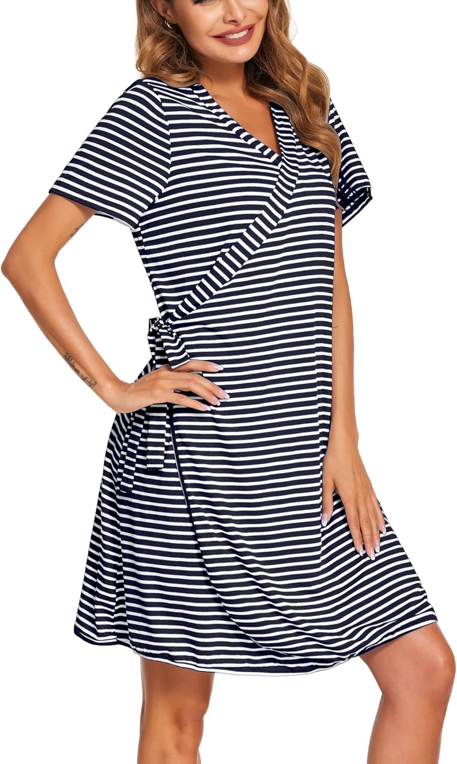 Ekouaer 3 in 1 Labor/Delivery/Hospital Gown Maternity Dress Nursing Nightgown Sleepwear for Breastfeeding S-XXL image number 1