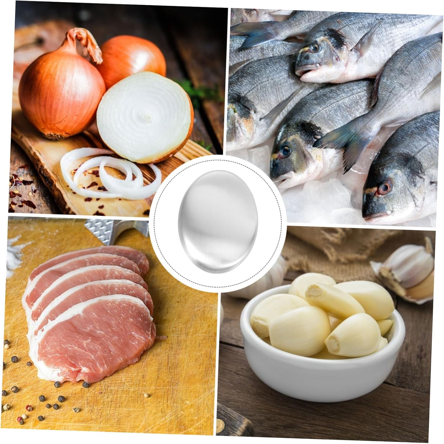 RORPOIR 2Pcs Stainless Steel Odor Removing Soap Bars Metal Soap for Kitchen for Odor Absorption for Hands image number 4