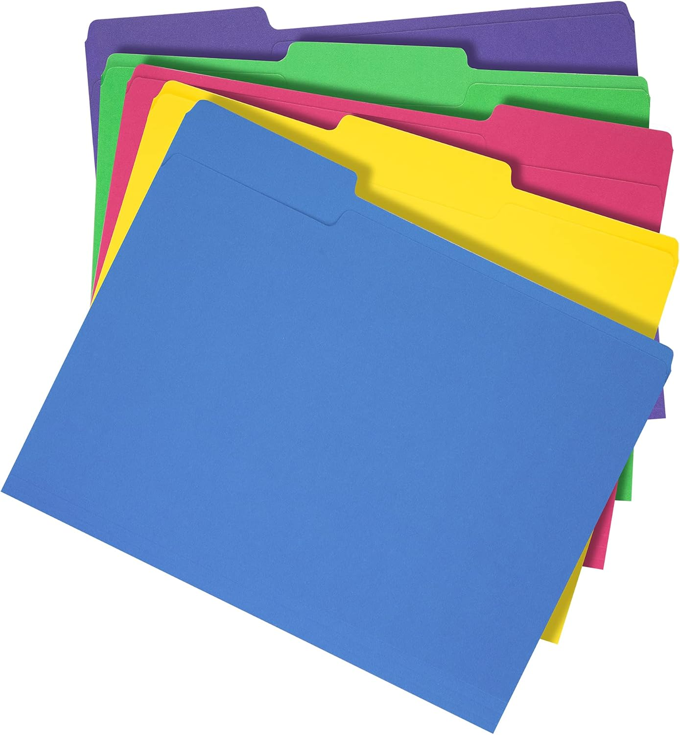 Amazon Basics File Folders, Letter Size, Heavyweight 1/3-Cut Tab Assorted Colors, 50-Pack image number 6