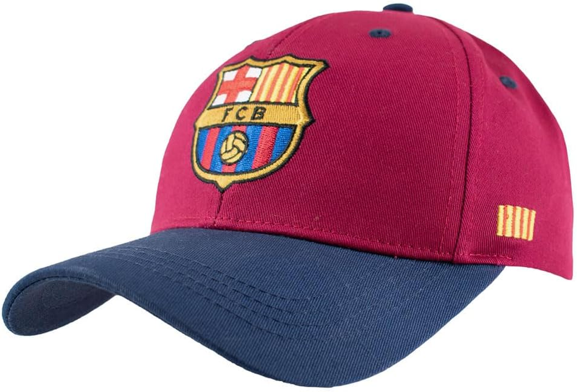 Hy-Pro Officially Licensed Barcelona Baseball Cap - Quality Material with Adjustable Strap, Comfortable Sports Fan Accessories - Stylish Red & Navy Blue Football Hat for Men and Women, 58Cm