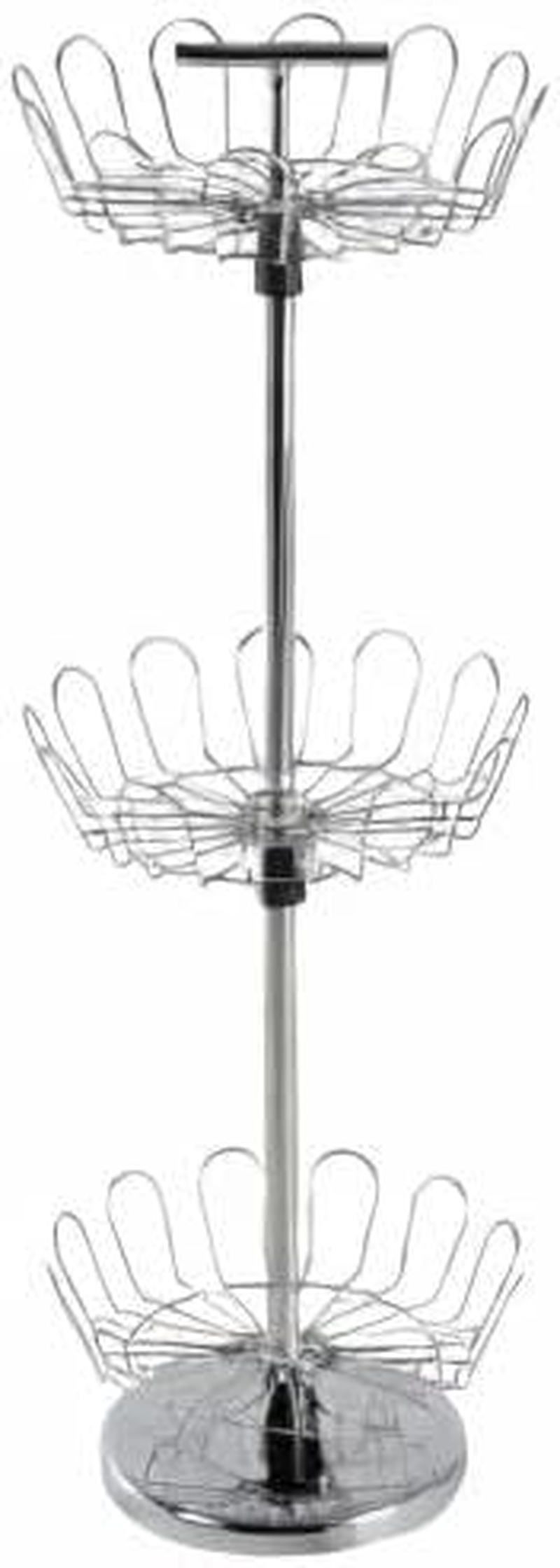 Lavish Home Three Tier Revolving Shoe Tree Orgainzer Rack with Chrome Finish By image number 1