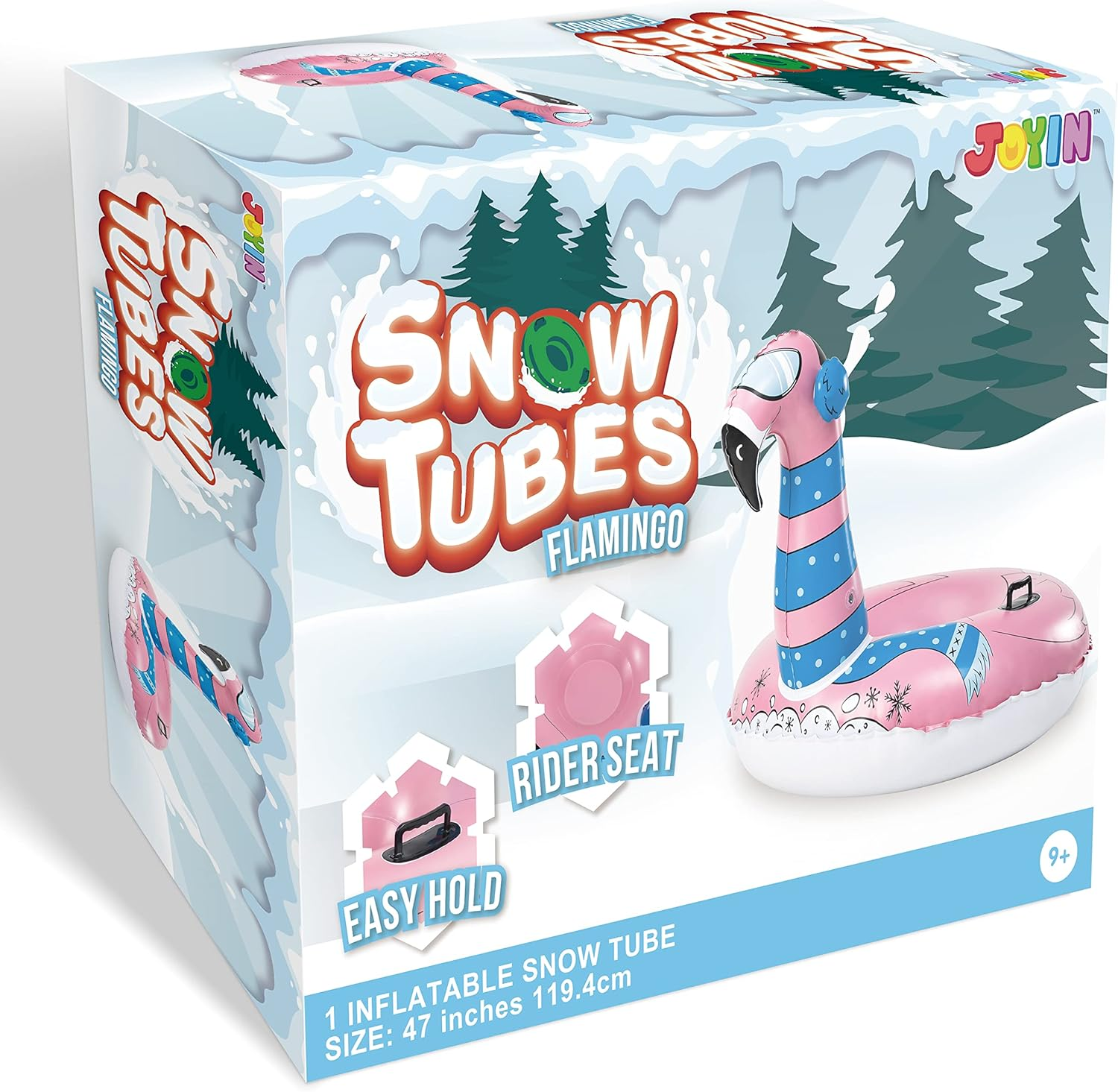 JOYIN 47&rdquo; Inflatable Snow Tube for Kids and Adults, Heavy-Duty Snow Tube for Sledding, Great Inflatable Snow Tubes for Winter Fun and Family Activities image number 2