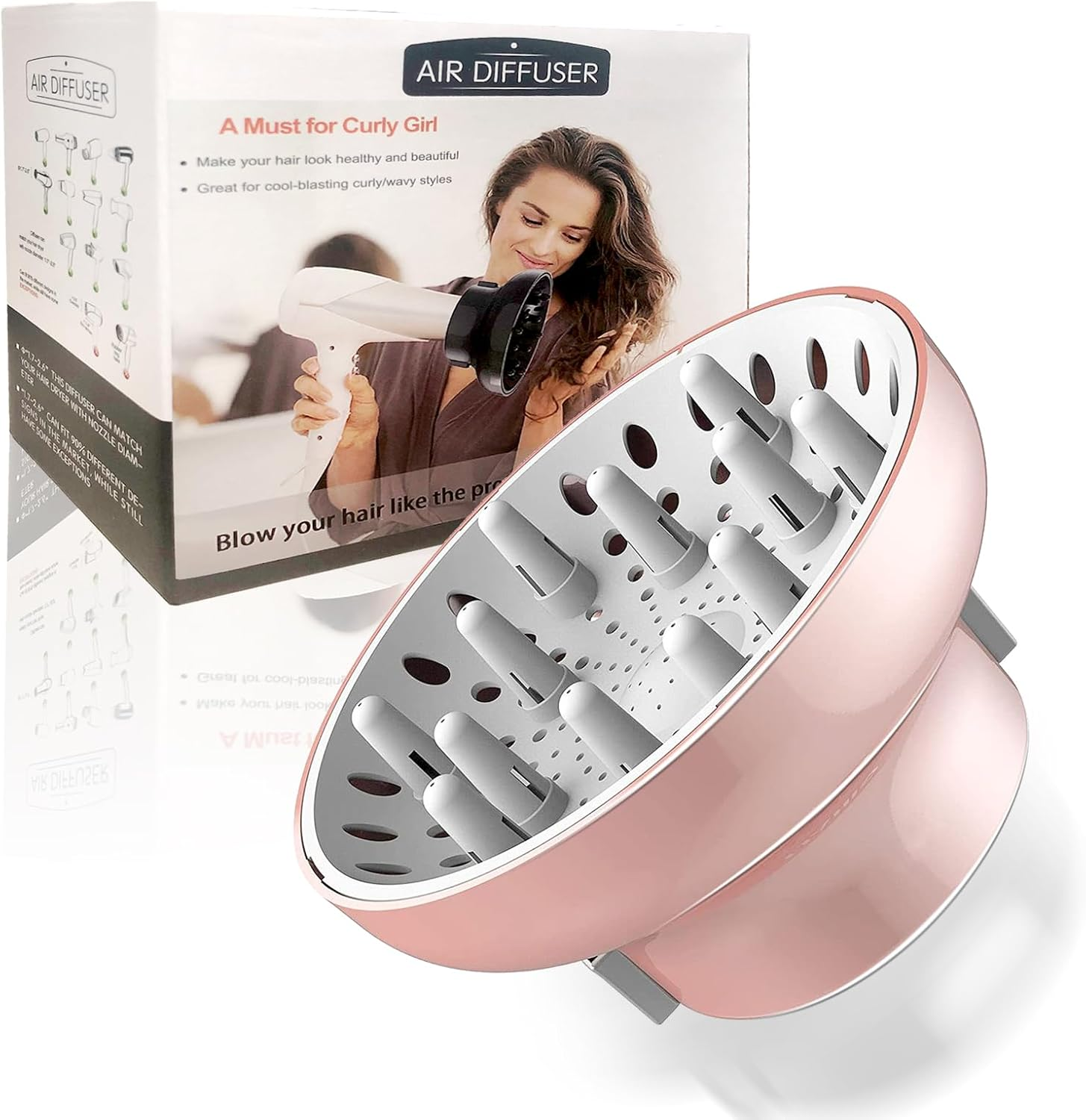 Hair Dryer Diffuser Attachment Universal Adjustable Professional Salon Tool for Curly Hair Fits Most Kinds of Blow Dryer Diameter 4.3-6.5CM