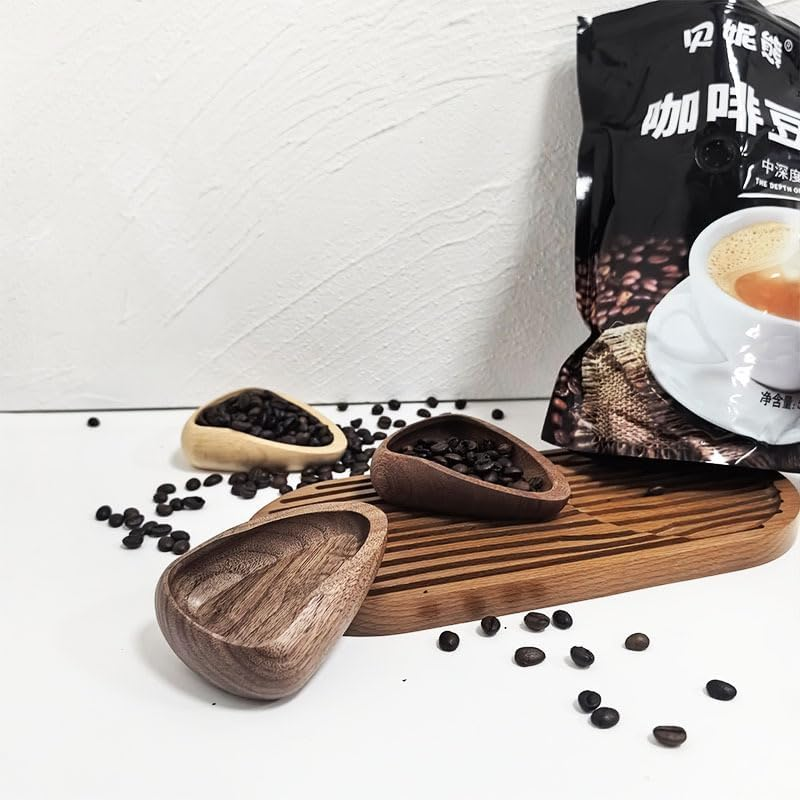 Rustic Coffee Bean Measuring Scoop and Tea Measuring Spoon, Solid Wood Handcrafted Design, Multipurpose Kitchen Gadget for Ground Coffee, Espresso Machines, Gift for Tea Lovers,A image number 5