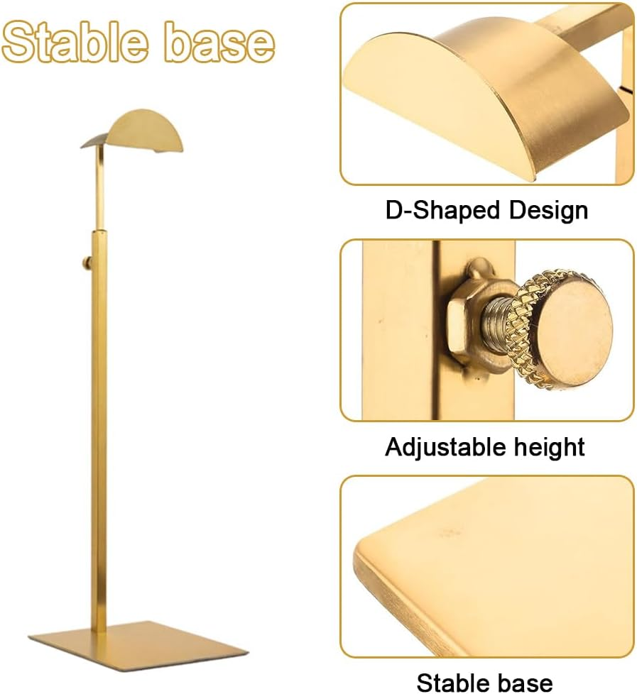 2 Pack Handbag Rack Adjustable Metal Display Stand Stainless Steel Hand Bag Display Single Hanging Hook Clothes Hanger Accessories (Gold) image number 1