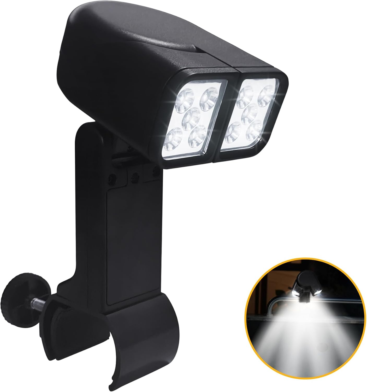 Lfcfordx Grill Light BBQ Grilling Accessory - Bright Dual Lamp Head Smoker BBQ Light for Grill Handle, Outdoor Cooking Barbecue Lighting, Gifts for Men
