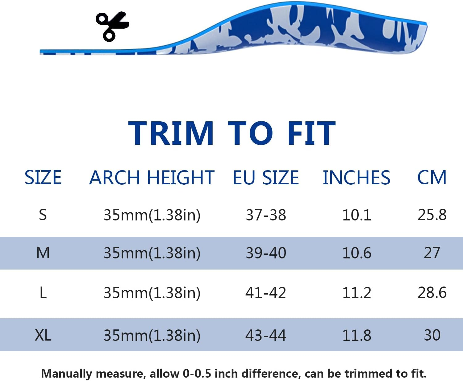 Arch Support Insoles Plantar Fasciitis Insole Full Length Heel Seats Foot Orthotic Inserts with Arch Support for Treating Heel Pain and Heel Spurs Camouflage New 2024 S(EU 37-38) image number 4